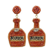 Load image into Gallery viewer, NEW Beaded Bourbon Bottle Earrings