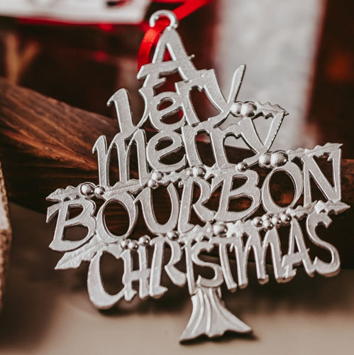 NEW Pewter Bourbon Christmas Ornament