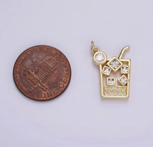 Load image into Gallery viewer, NEW Cocktail Glass Cubic Zirconia Charm