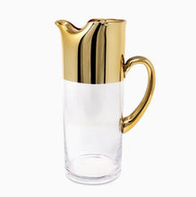 Load image into Gallery viewer, NEW Glass Pitcher with Gold Trim