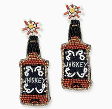 Load image into Gallery viewer, NEW Make Mine a Double Whiskey Beaded Earrings