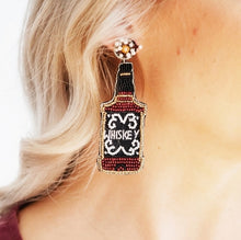 Load image into Gallery viewer, NEW Make Mine a Double Whiskey Beaded Earrings