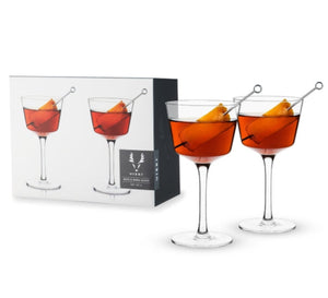 NEW Crystal Nick & Nora Glass Set