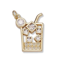 Load image into Gallery viewer, NEW Cocktail Glass Cubic Zirconia Charm