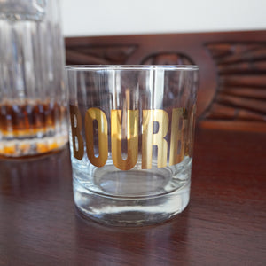 Golden Letters Bourbon Rocks Glass