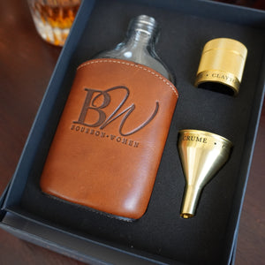 Glass/Leather Flask