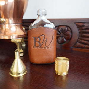 CLEARANCE Glass/Leather Flask