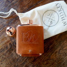 Load image into Gallery viewer, CLEARANCE Copper and Leather Flask