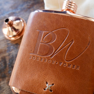 CLEARANCE Copper and Leather Flask