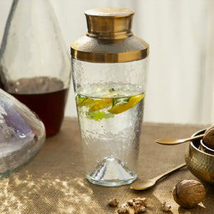 CLEARANCE Pebbled Glass Cocktail Shaker